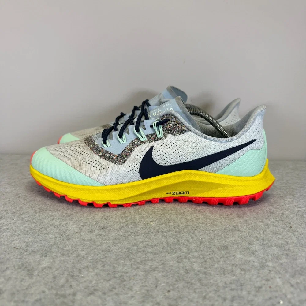 Nike Air Zoom Pegasus 36 Trail Womens Shoes Size 9.5 Mint Blue Yellow AR5676-401